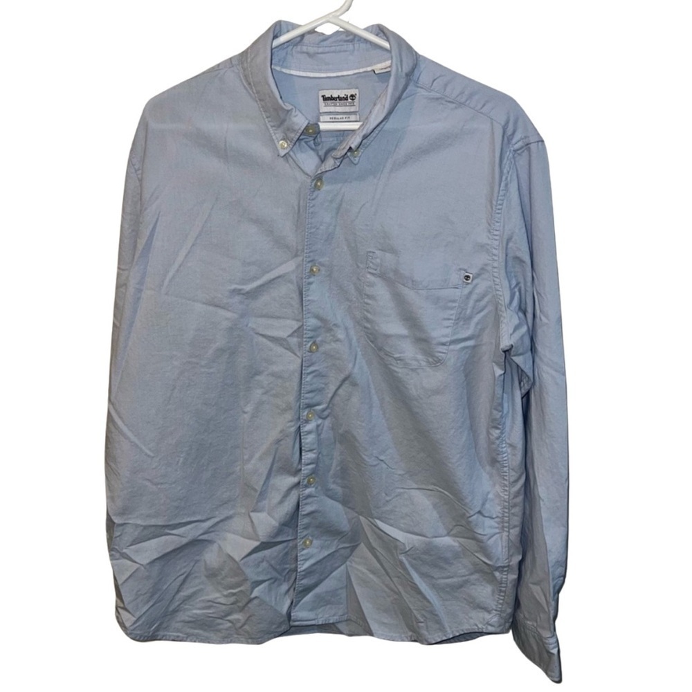 Timberland Men’s XL Regular Fit Light Blue Button-Down Shirt